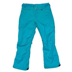 Burton Dryride Snow Pants Youth Medium 10/12 Teal Snowboard Cargo Insulated